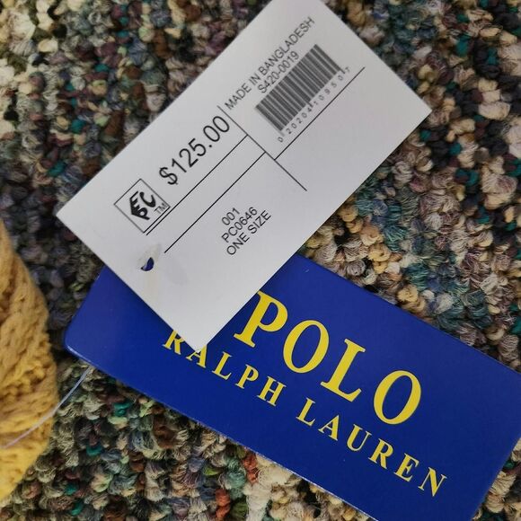 Polo Ralph Lauren Cable-Knit Yellow Scarf-wraps and Beanie - Picture 3 of 5